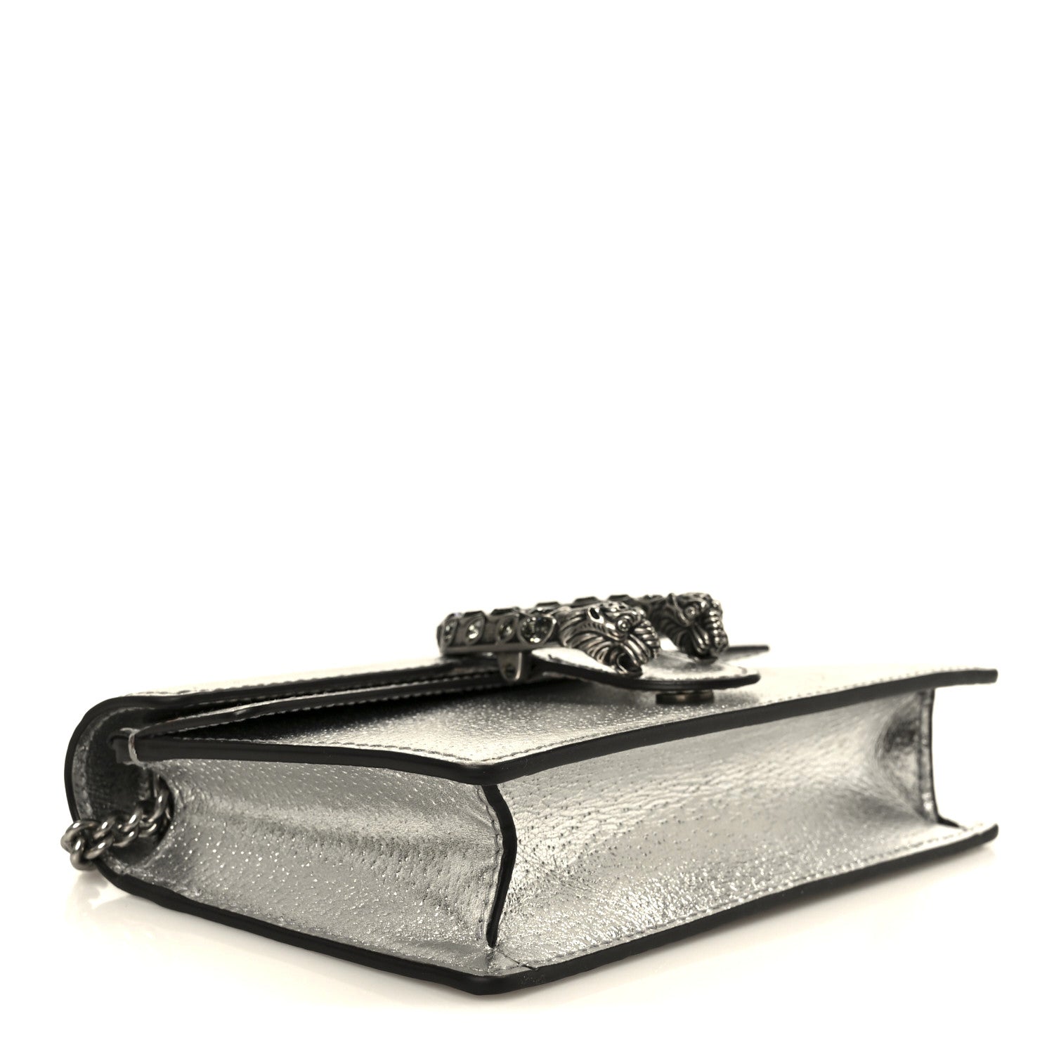 Gucci Metallic Calfskin Super Mini Dionysus Shoulder Bag Silver 4 of 10