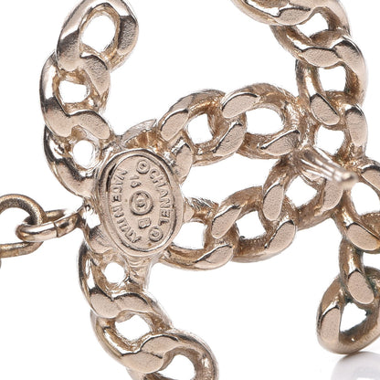 Chanel Chain Pearl CC Drop Earrings Gold 4 of 5