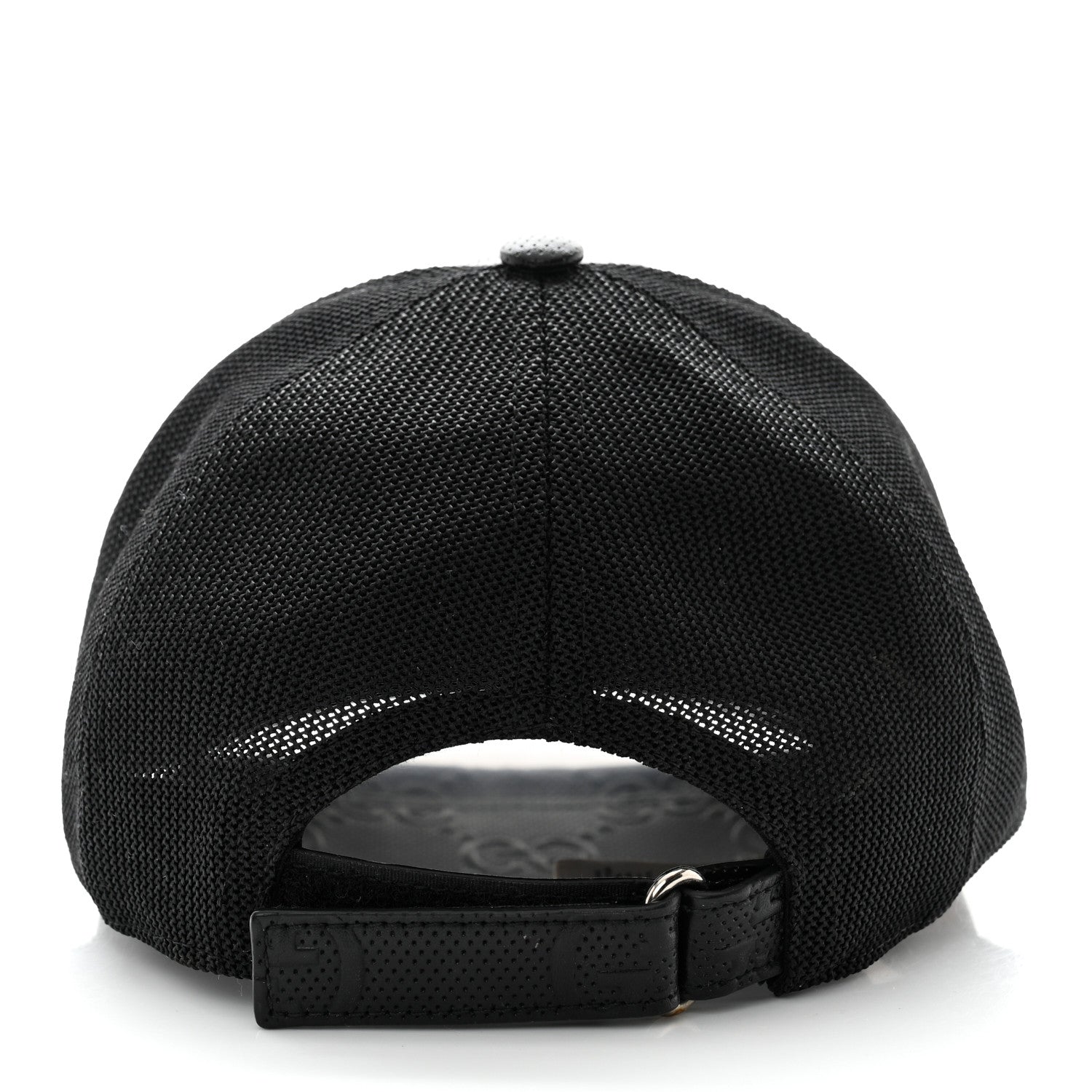 Gucci Calfskin Mesh GG Tennis Embossed Gary Baseball Hat M Black 7 of 18