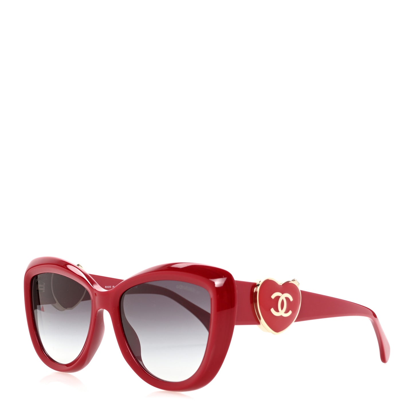 Acetate Enamel Heart Butterfly Sunglasses 5517-A Red