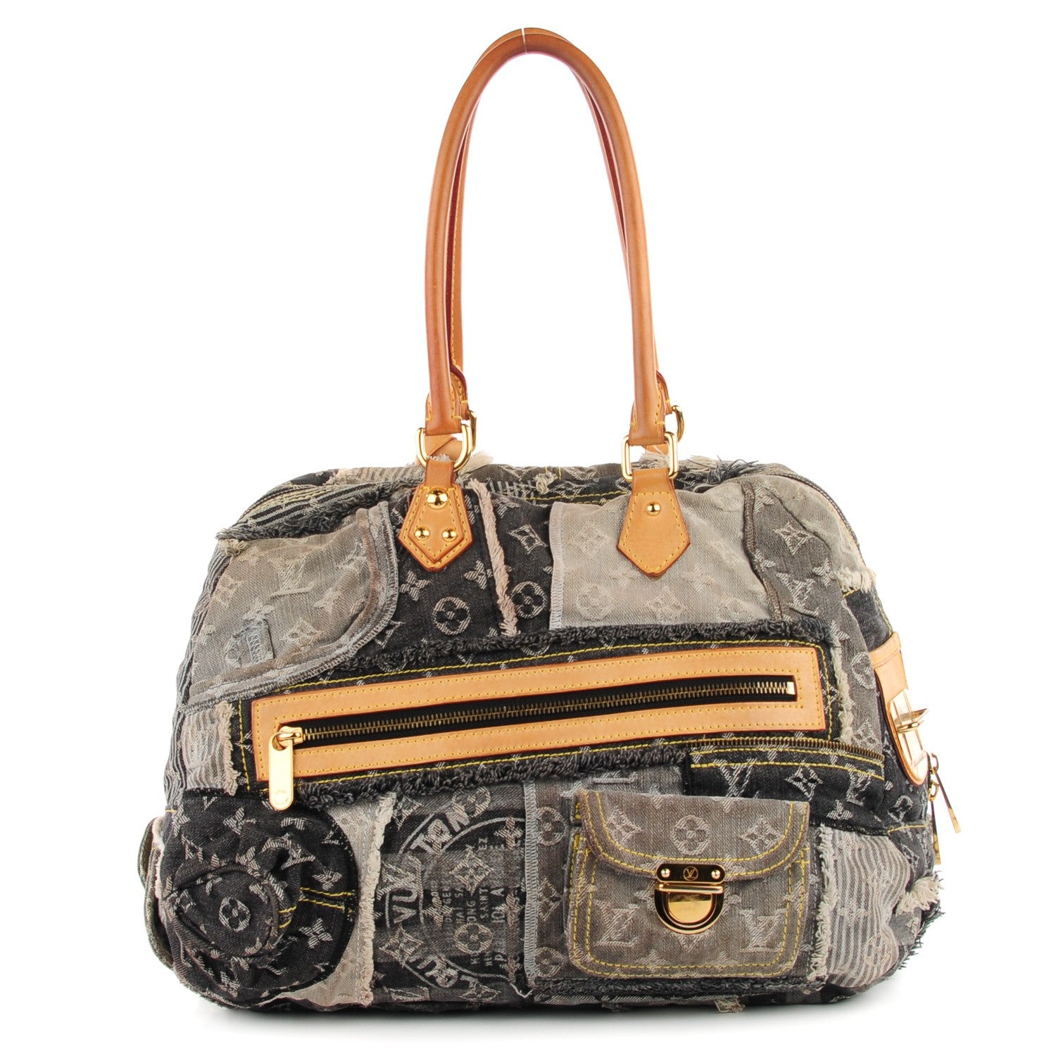 Louis Vuitton Denim Patchwork Speedy 30 Grey 1 of 7