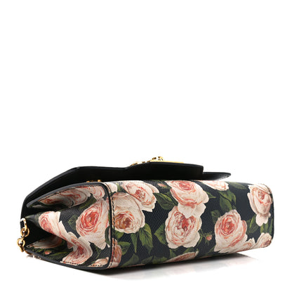 Dolce & Gabbana Dauphine Floral Print Micro Welcome Crossbody Bag Black Multicolor 4 of 9