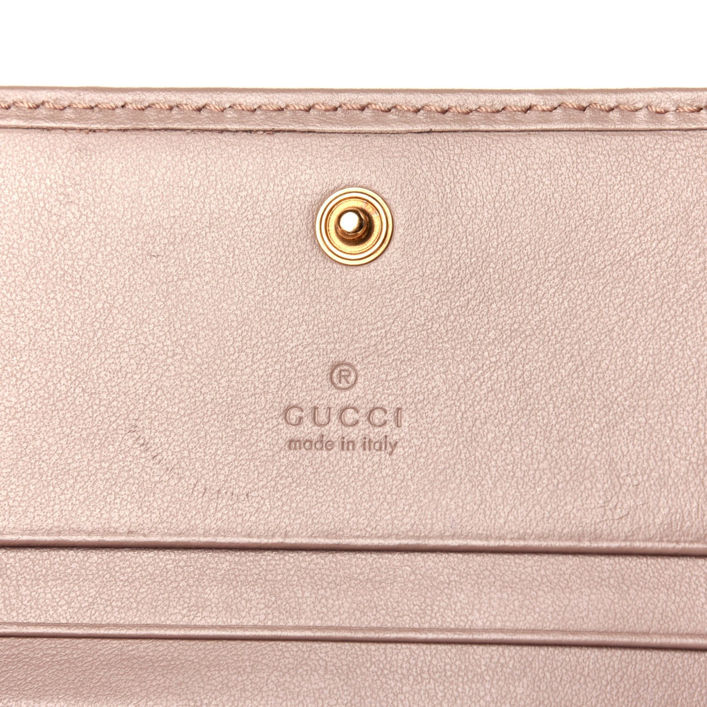 Calfskin Matelasse GG Marmont Card Case Wallet Porcelain Rose