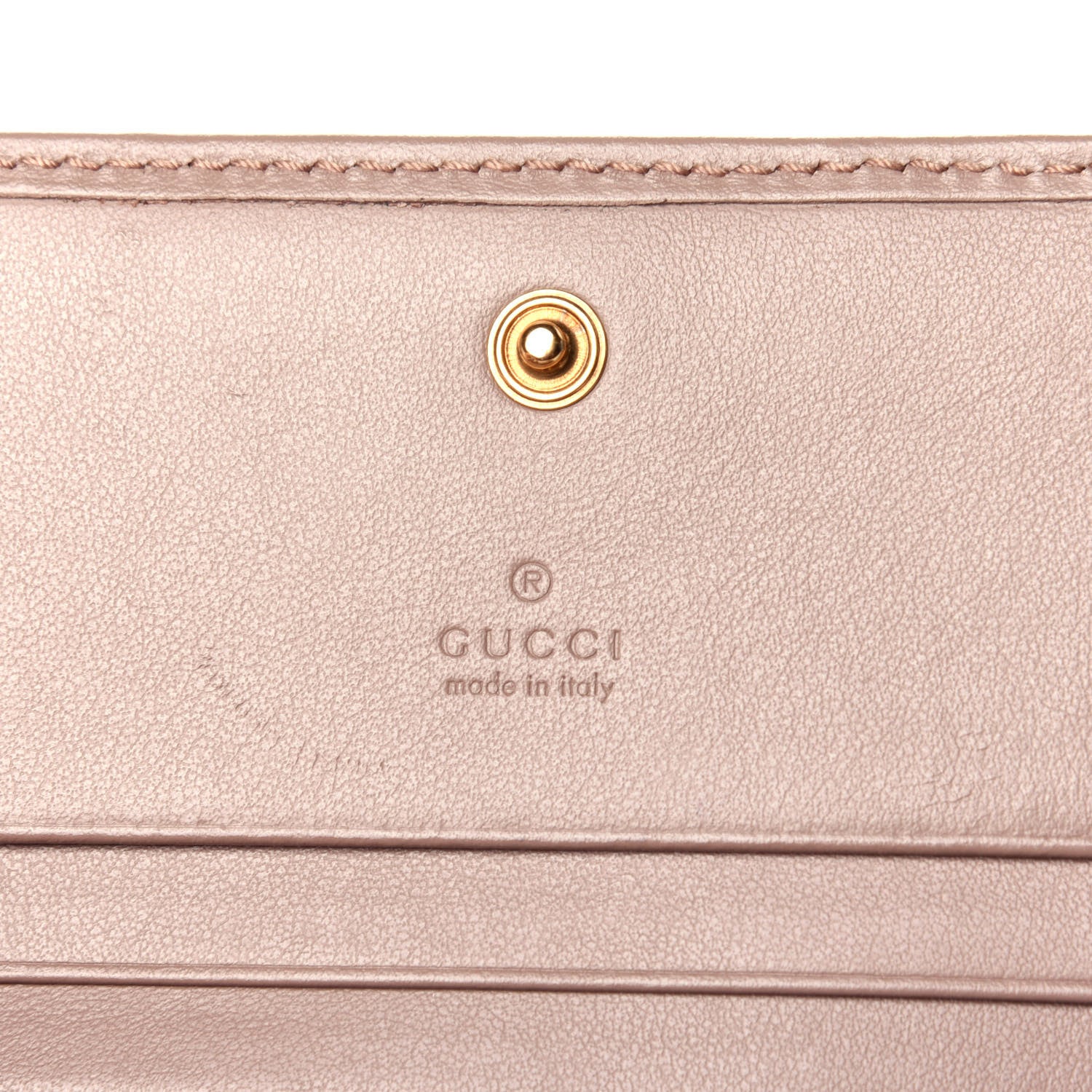 Gucci Calfskin Matelasse GG Marmont Card Case Wallet Porcelain Rose 6 of 10