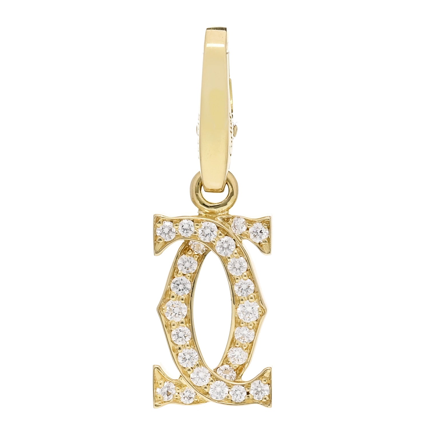 Cartier 18K Yellow Gold Diamond Logo Charm 1 of 5