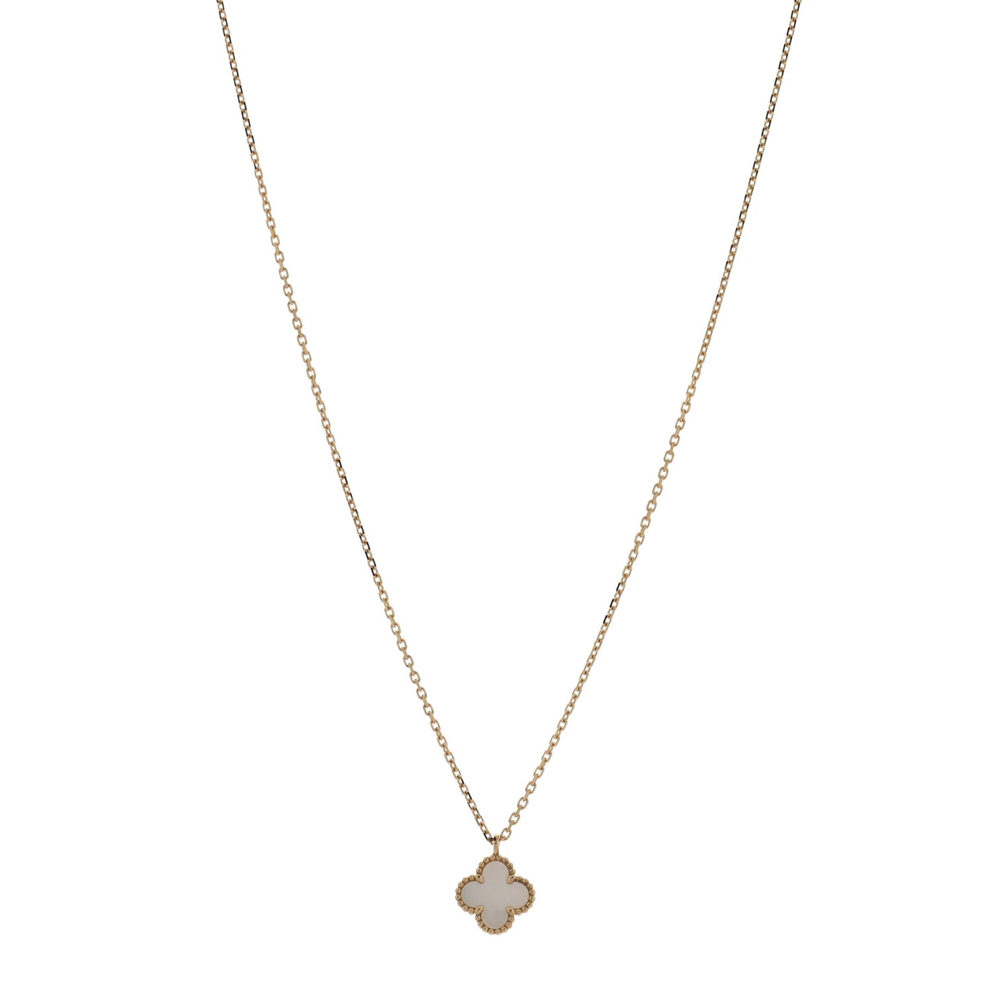 18K Yellow Gold Mother of Pearl Sweet Alhambra Pendant Necklace