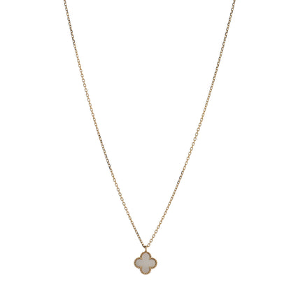 Van Cleef & Arpels 18K Yellow Gold Mother of Pearl Sweet Alhambra Pendant Necklace 1 of 5
