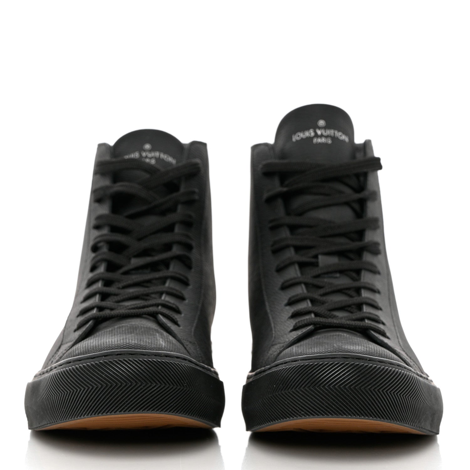 Louis Vuitton Calfskin Mens LV Tattoo Sneaker Boots 7 Black 2 of 9