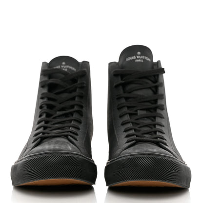 Louis Vuitton Calfskin Mens LV Tattoo Sneaker Boots 7 Black 2 of 9