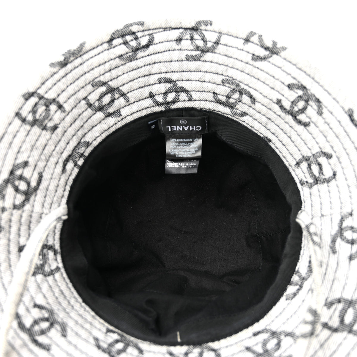 Denim CC Bucket Hat M White Black