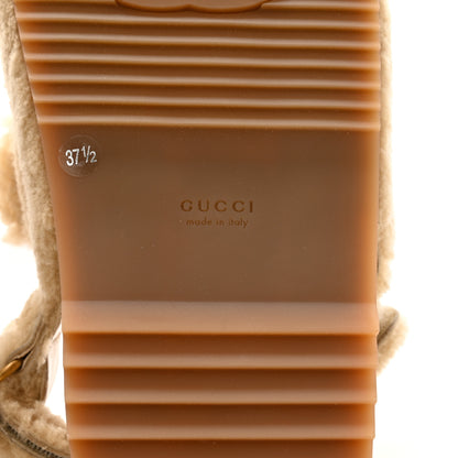 Gucci Merino Wool Interlocking G Dad Sandals 37.5 Butterscotch 7 of 8
