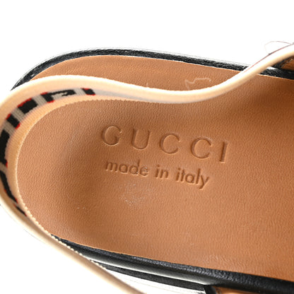 Gucci Goatskin Stripe Mens Horsebit Slingback Slippers 9 Black 8 of 9