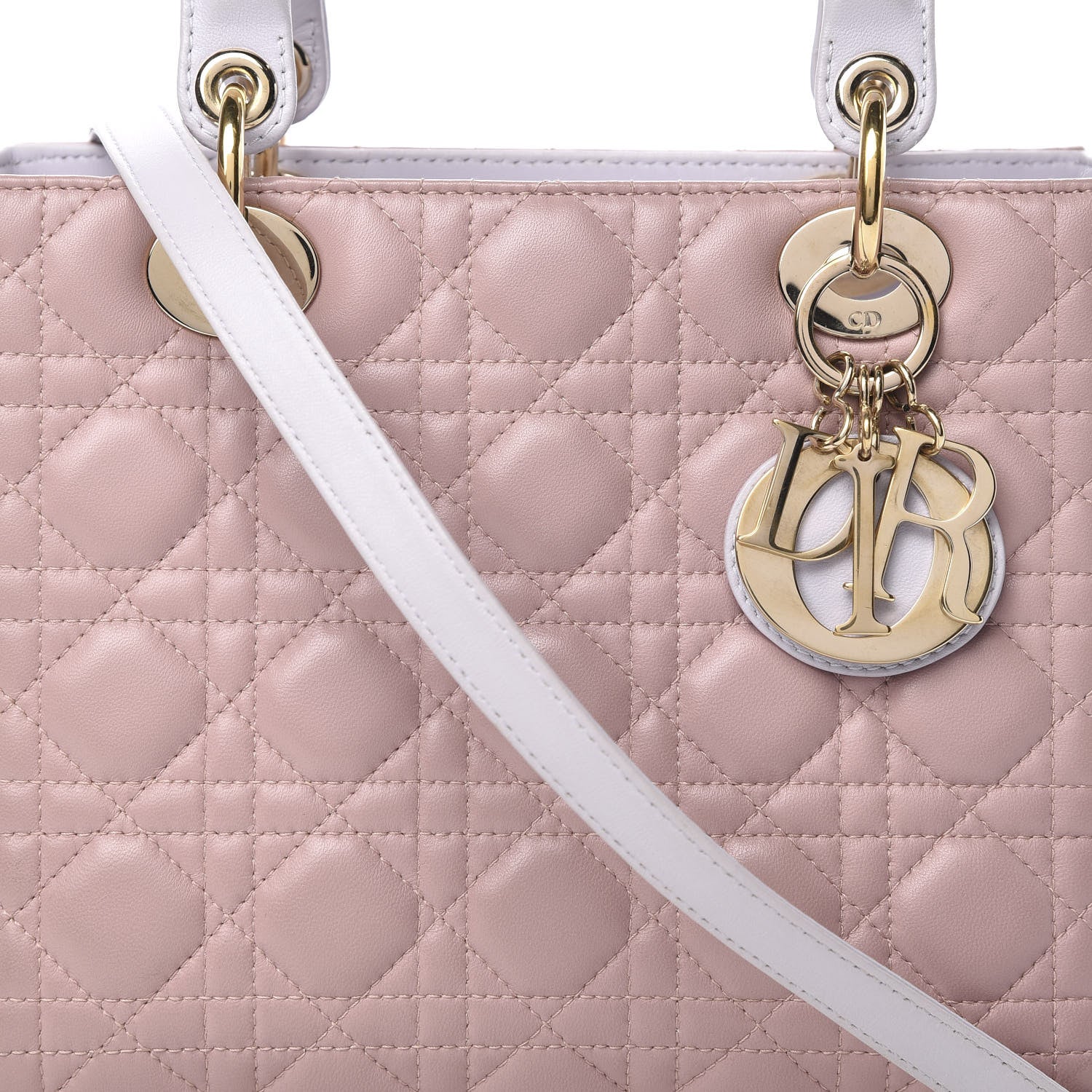 Christian Dior Lambskin Cannage Medium Tri-Color Lady Dior Rose Pale 8 of 17