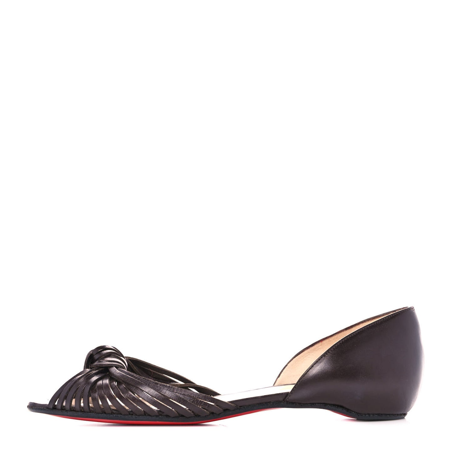 Shiny Nappa Ballalla Flats 39 Dark Brown