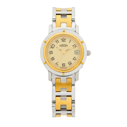 Hermes Stainless Steel 24mm Clipper Quartz Watch Gold 1 of 4
