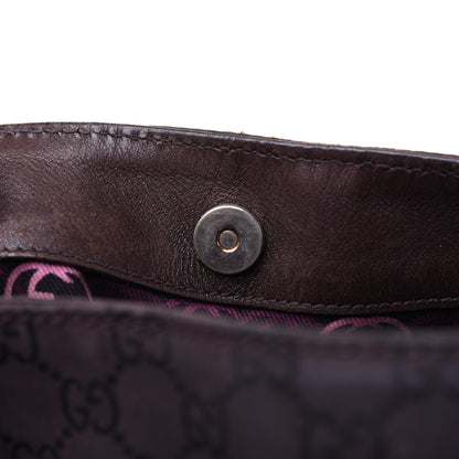 Gucci Nylon Monogram Signature Hobo Shoulder Bag Dark Brown 13 of 24