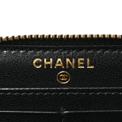 Chanel Lambskin Quilted 19 Long Zipped Around Wallet Black 6 of 7
