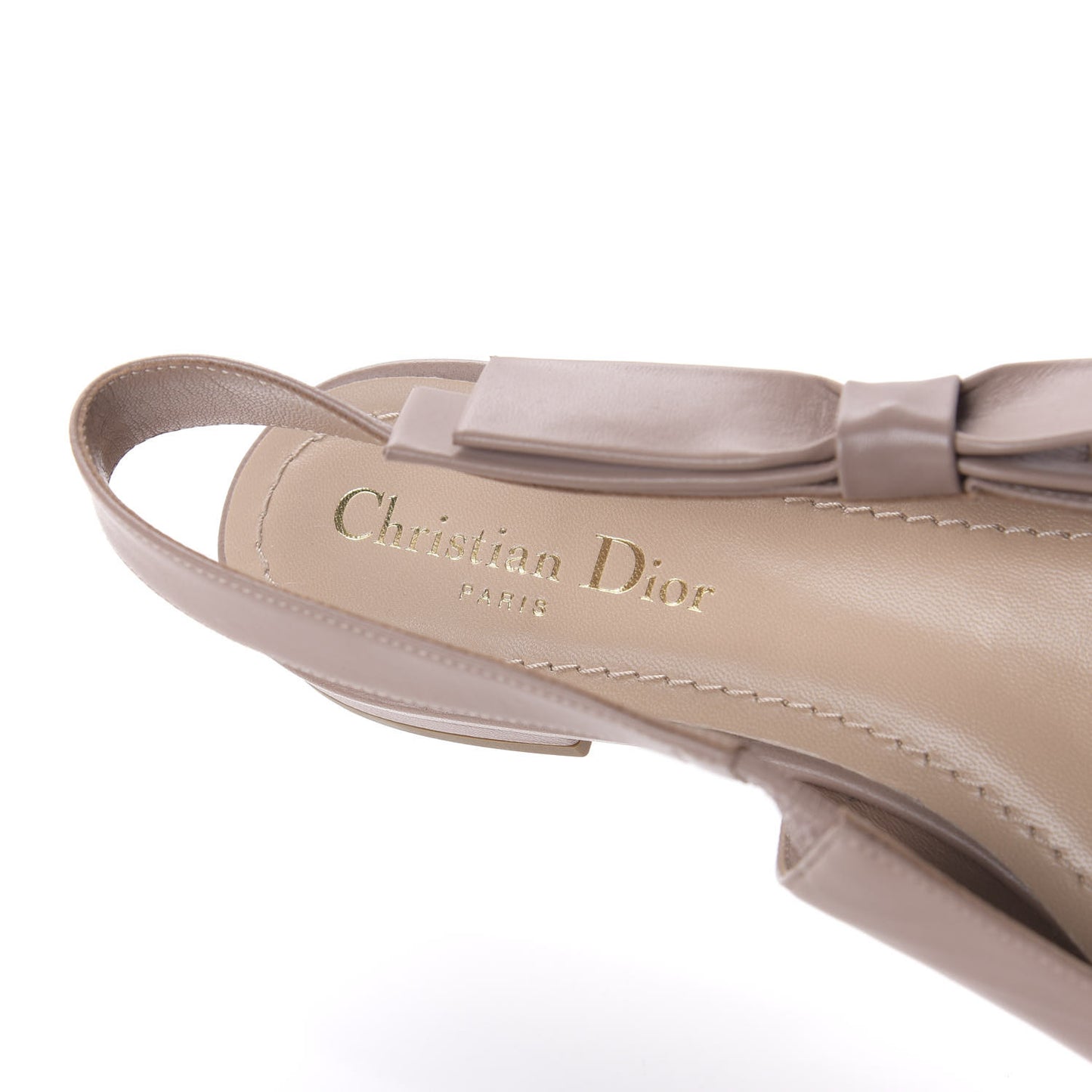 Lambskin Sweet D Ballerina Slingback Flat 40.5 Powder Pink