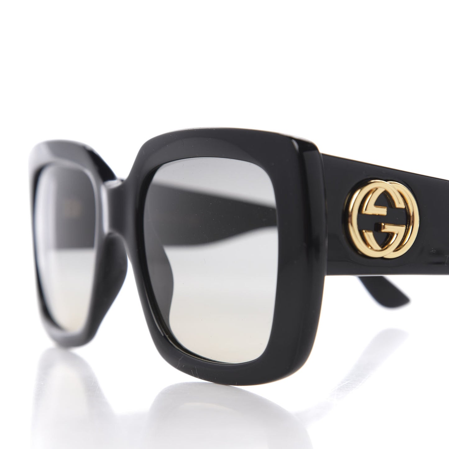 Acetate Square Frame Sunglasses GG0141S Black
