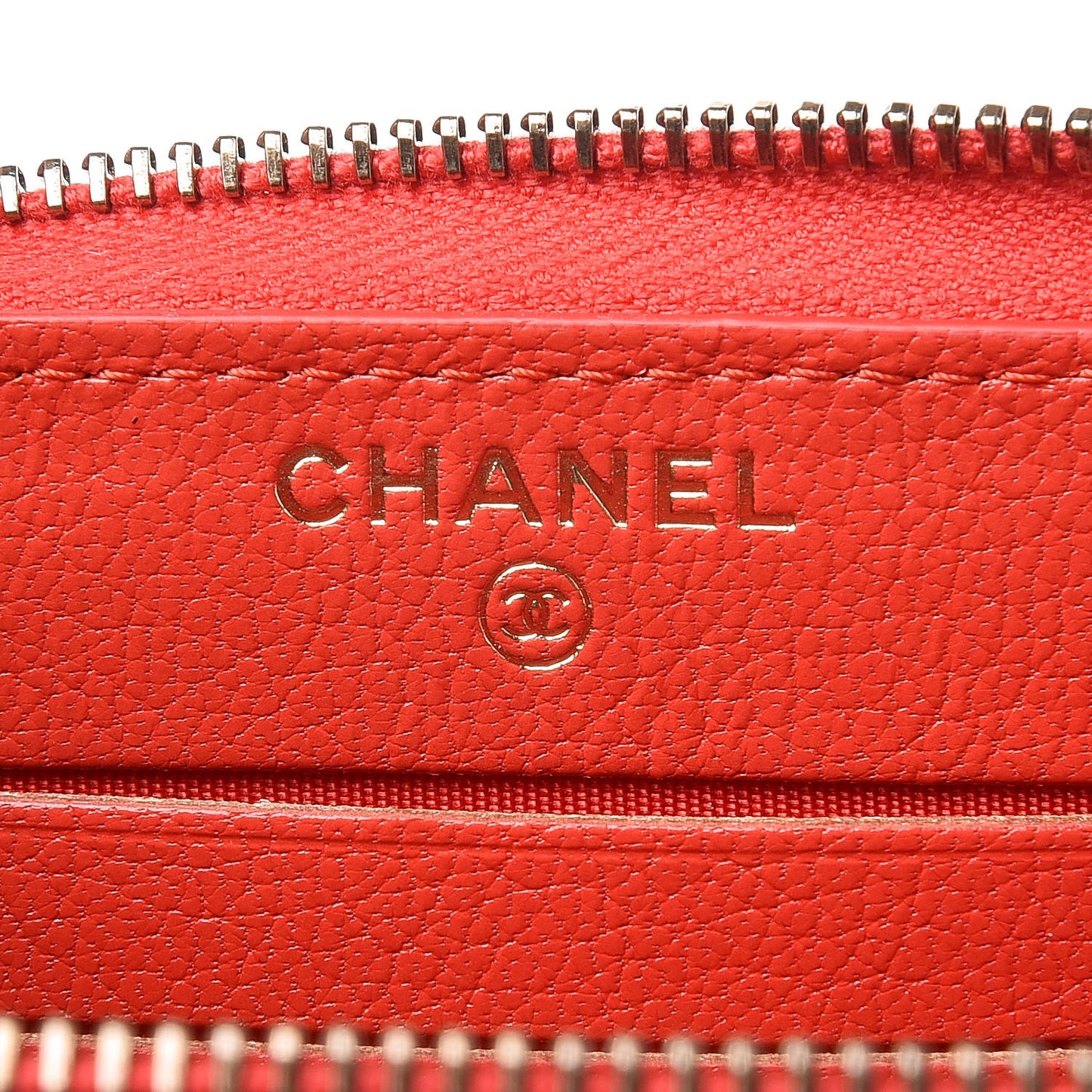Shiny Goatskin Diagonal Quilted Small Zip Around Wallet Red