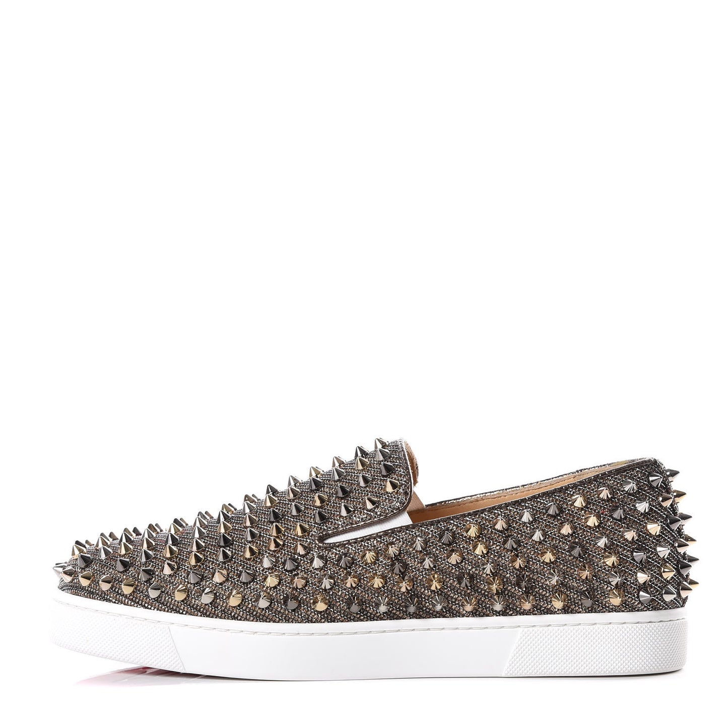 Glitter Chain Spikes Womens Roller Boat Flat 38.5 Roche Multicolor