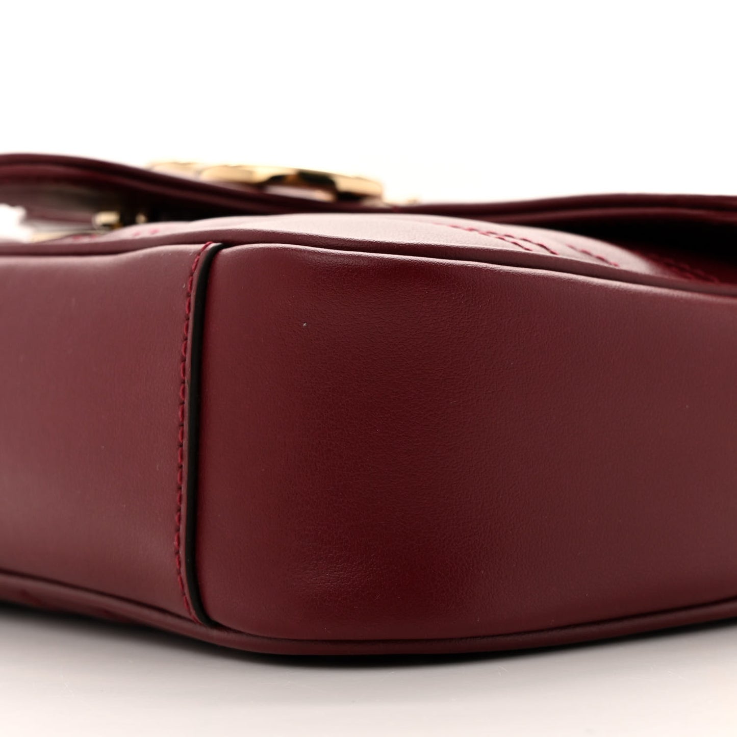 Calfskin Matelasse Mini GG Marmont Shoulder Bag Rosso Ancora