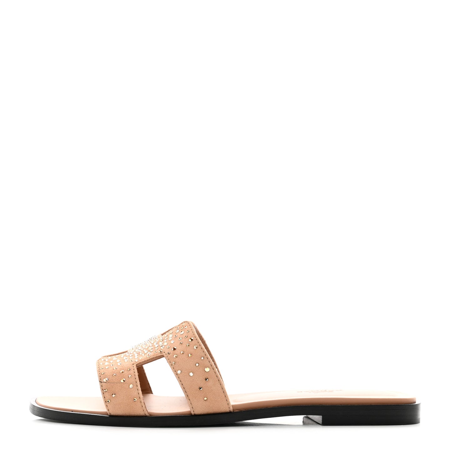 Suede Goatskin Rhinestone Oran Sandals 37.5 Rose Bois De Santal
