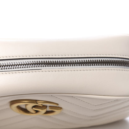 Gucci Calfskin Matelasse Small GG Marmont Chain Shoulder Bag White 11 of 12