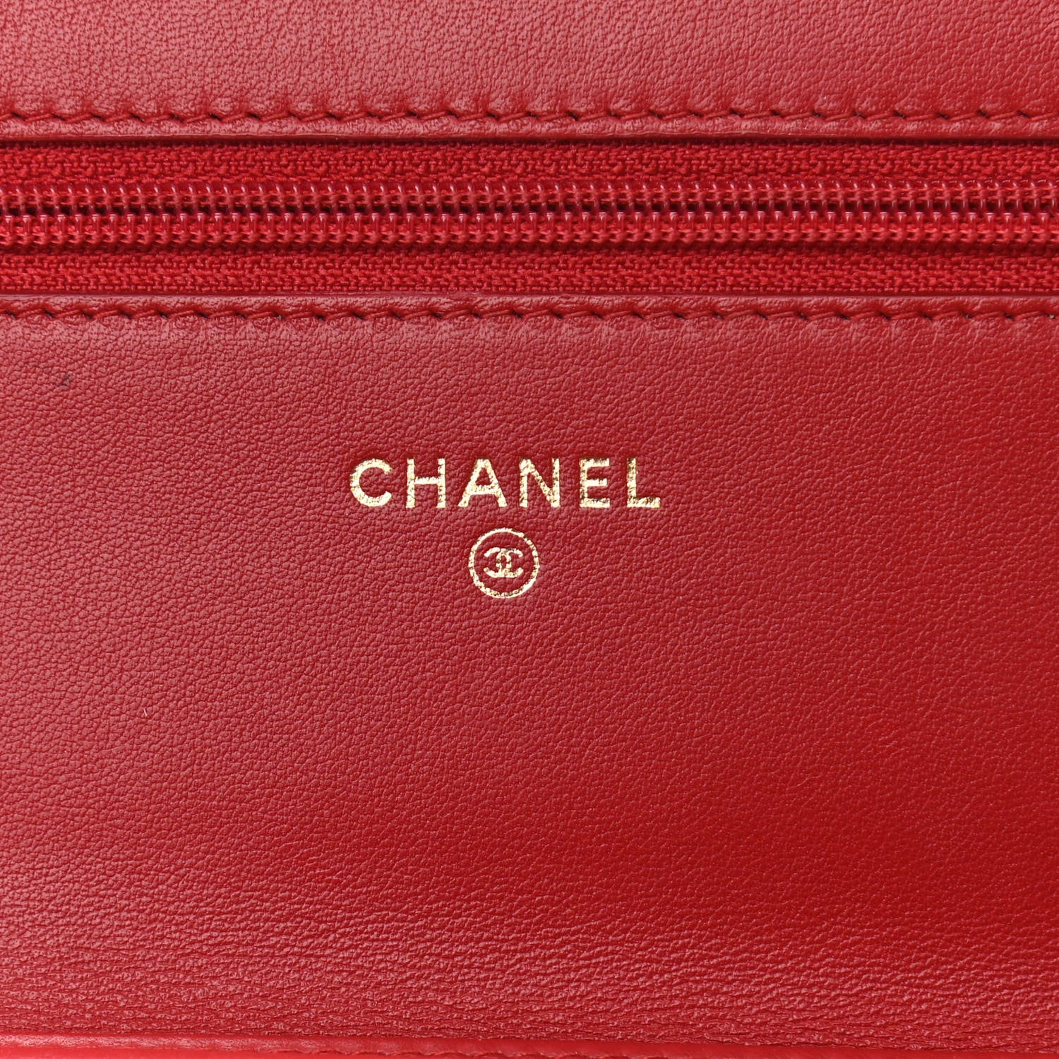 Chanel Calfskin Chevron Quilted Boy Wallet On Chain WOC Red 7 of 13