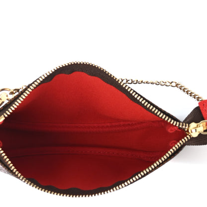 Louis Vuitton Damier Ebene 2019 Christmas Animation Mini Pochette Accessories Red 4 of 4