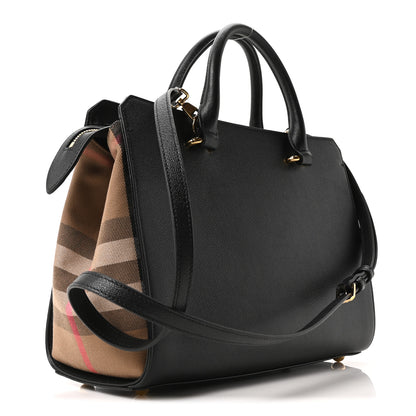 Burberry Calfskin Mega Check Small Banwell Tote Black 3 of 9
