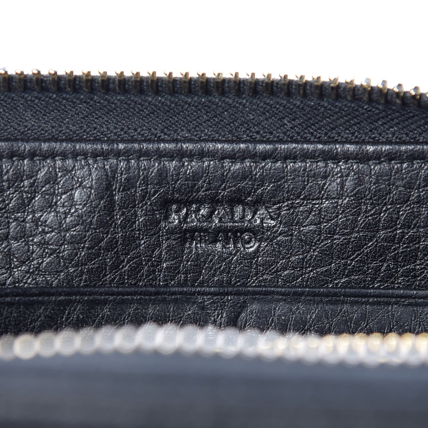 Prada Vitello Daino Zip Around Wallet Black 6 of 11
