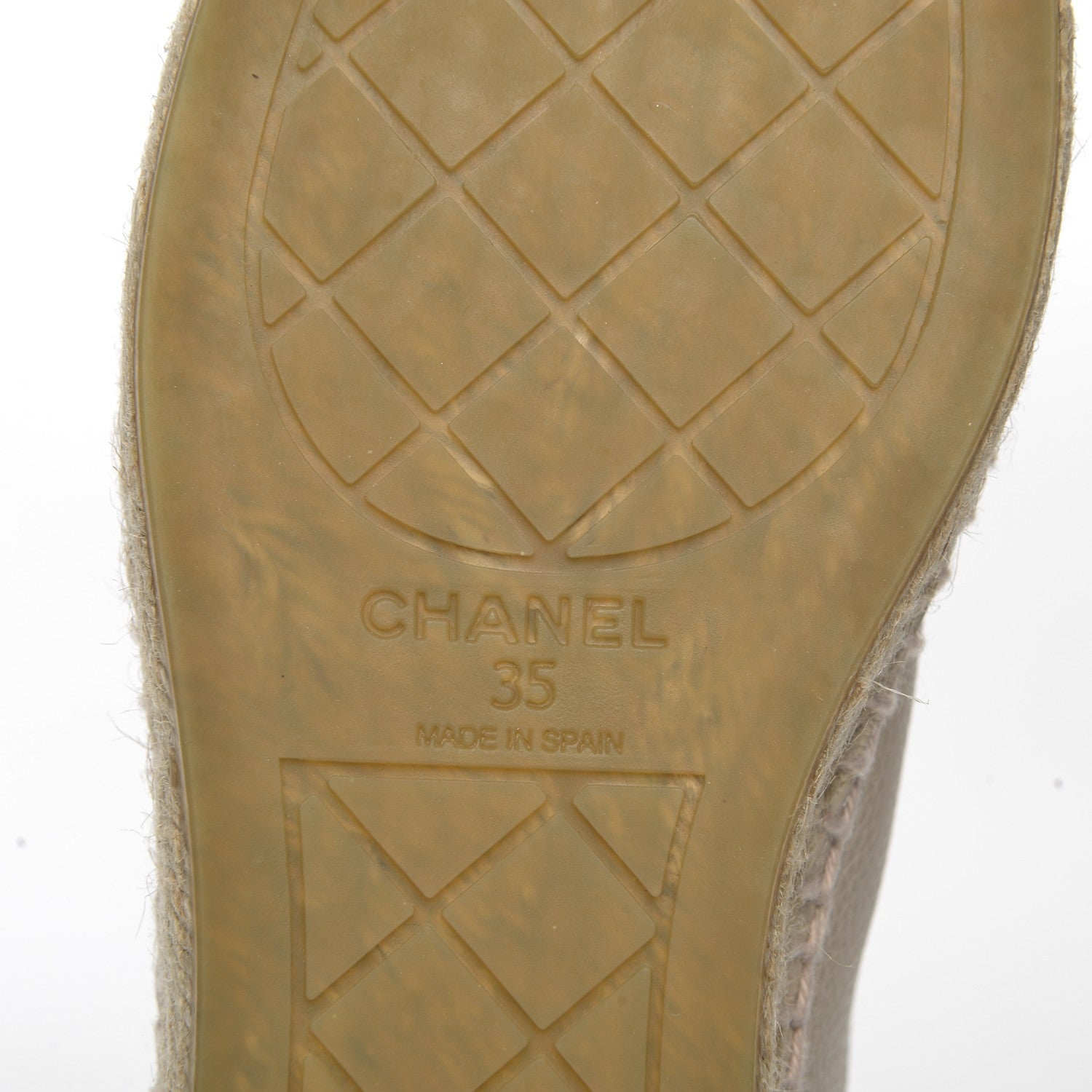 Chanel Grained Calfskin CC Espadrilles 35 Beige Black 8 of 8