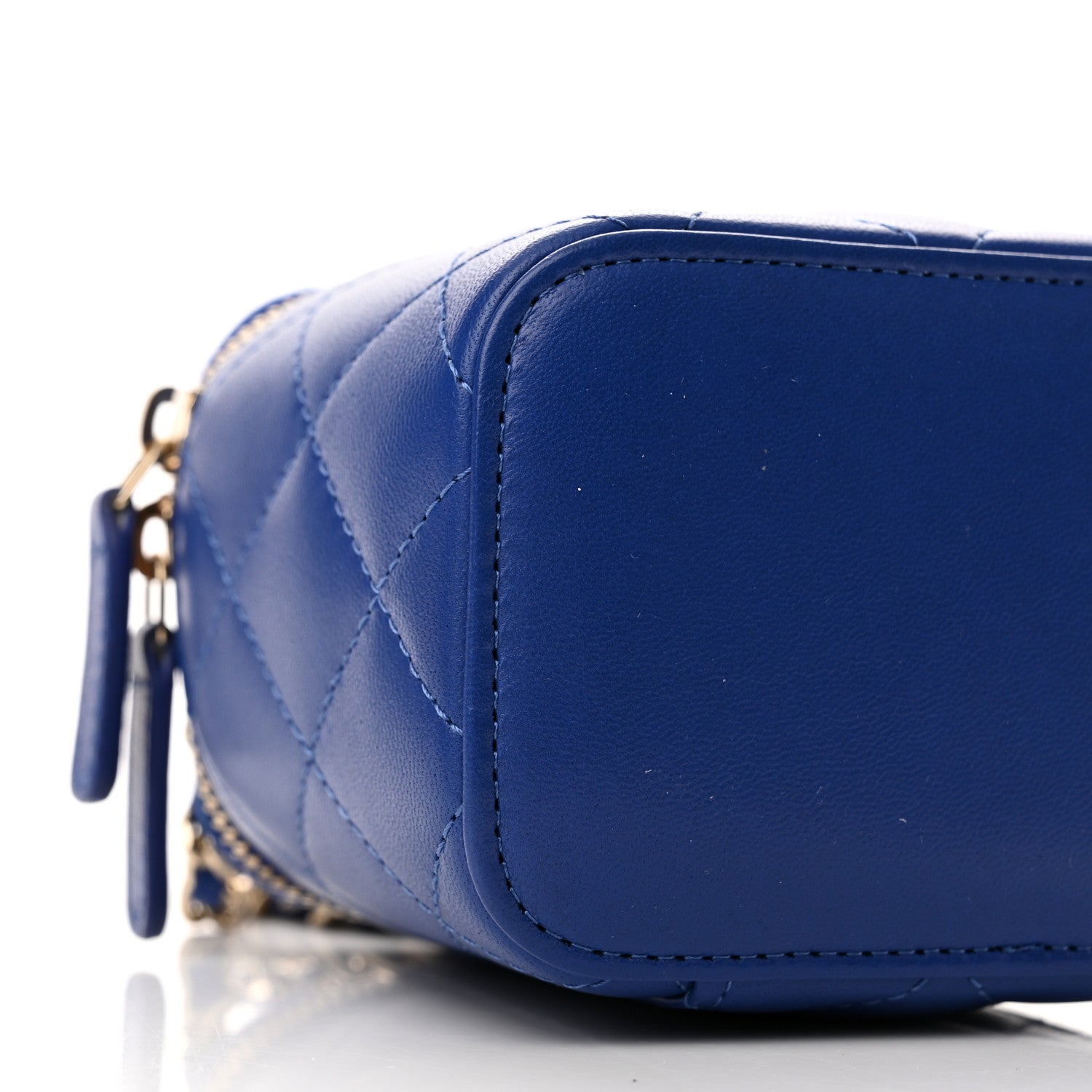 Chanel Lambskin Quilted Top Handle Mini Vanity Case With Chain Blue 9 of 11