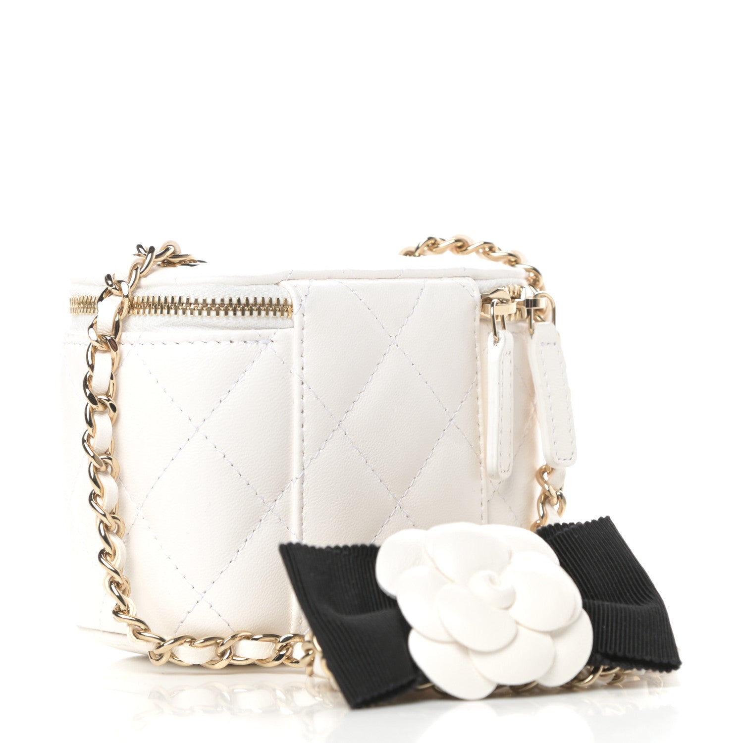 Chanel Lambskin Quilted My Chanel Lady Vanity Case With Chain White 3 of 12