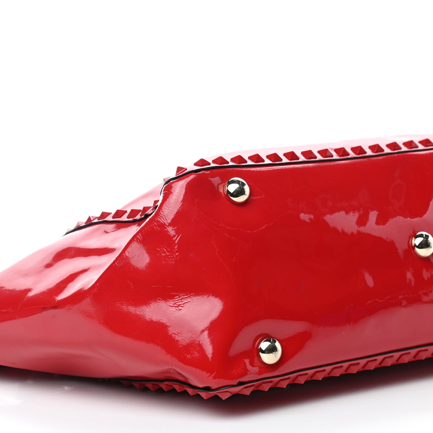 Patent Monochrome Medium Rockstud Tote Rosso Valentino