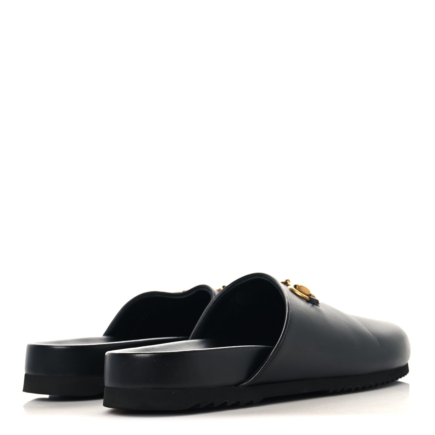 Gucci Jakarta Calfskin Womens Horsebit Slippers 39 Black 5 of 10