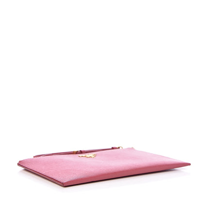 Prada Saffiano Flat Zip Wristlet Peonia 4 of 8