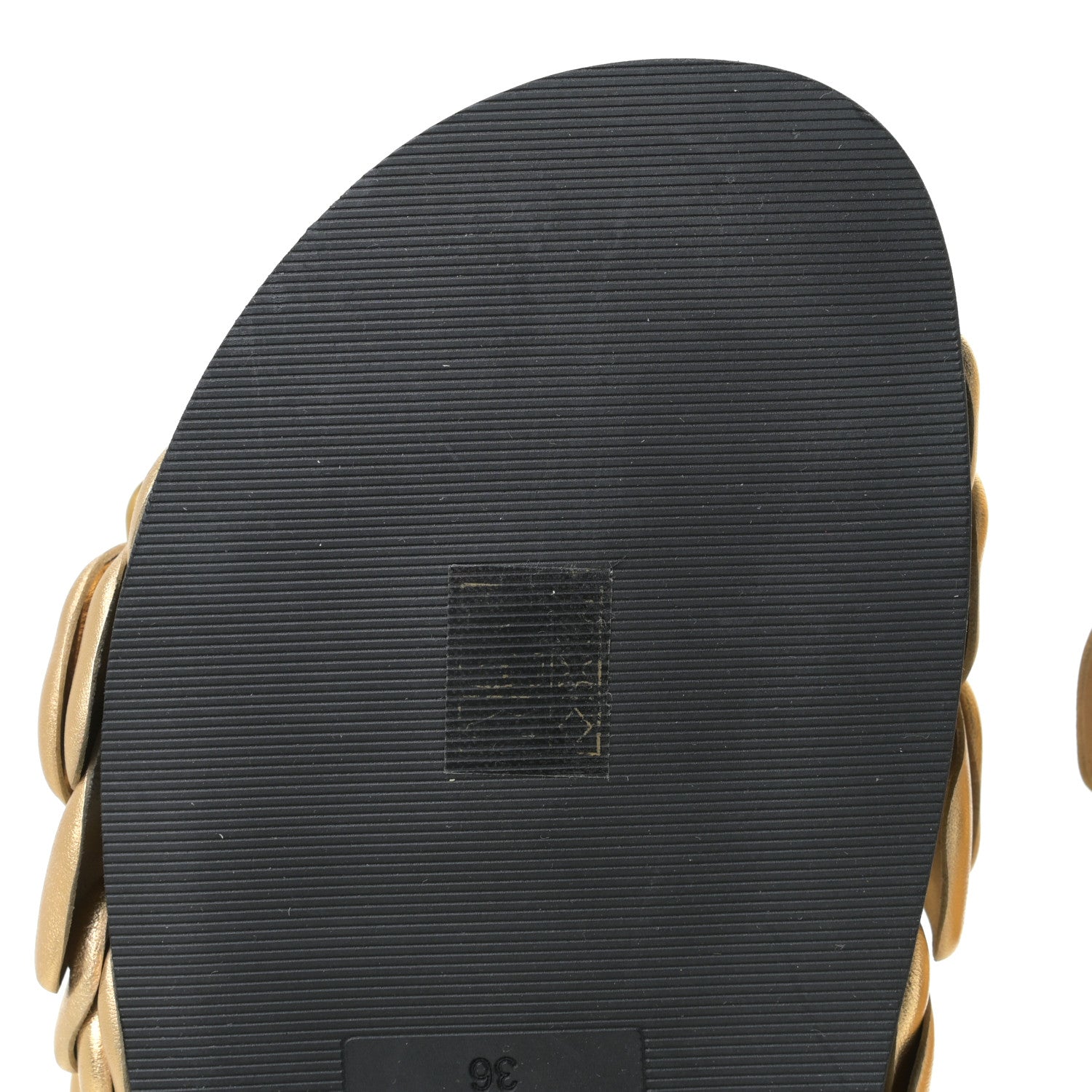 Valentino Garavani Metallic Kidskin Atelier 03 Rose Edition Double Buckle Slide Sandals 36 Antique Brass 7 of 10