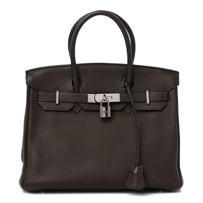 Hermes Taurillon Clemence Birkin 30 Chocolate 1 of 13