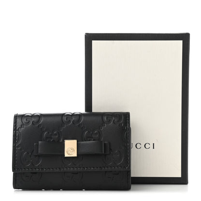Gucci Guccissima Bow 6 Key Holder Case Black 6 of 6