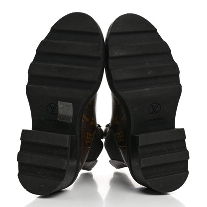 Louis Vuitton Patent Monogram LV Beaubourg Ankle Boots 37 Black 5 of 8