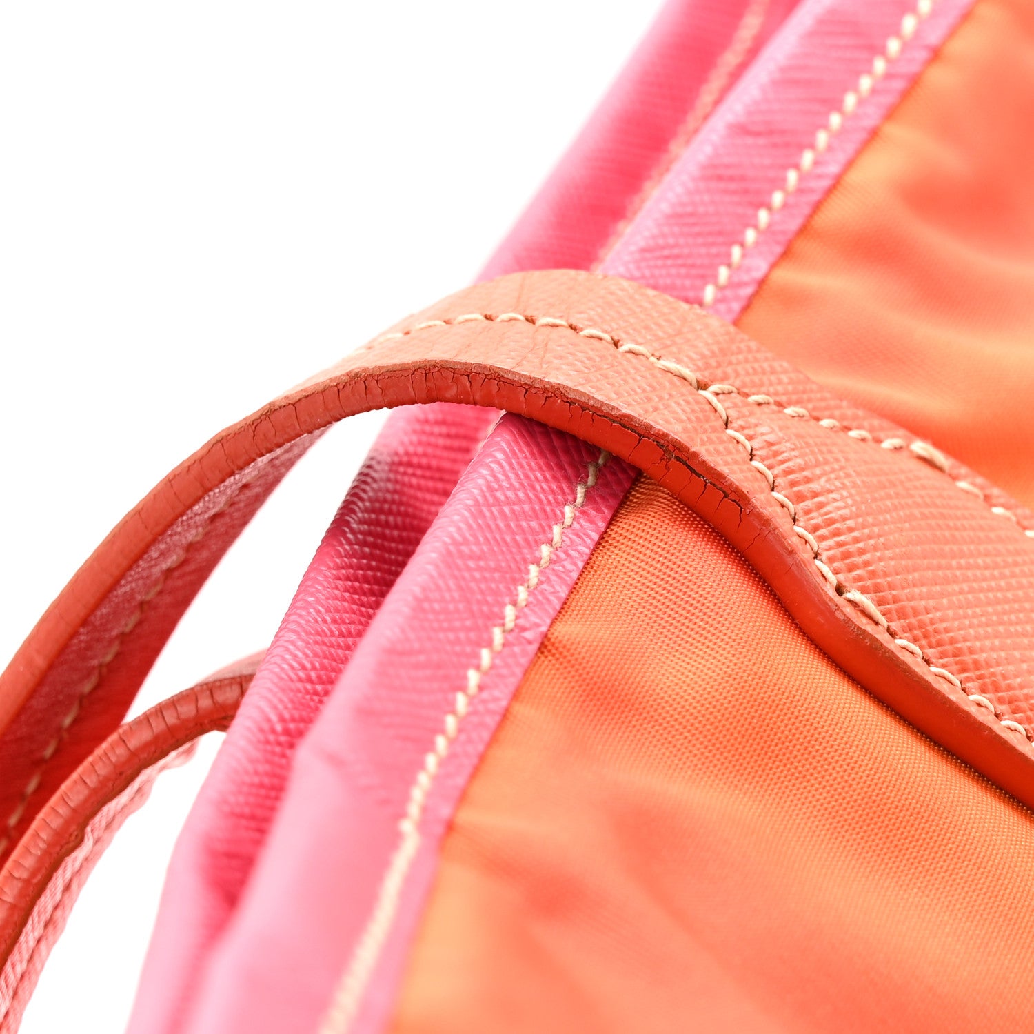 Prada Tessuto Nylon Saffiano Tote Papaya Ibisco 12 of 13