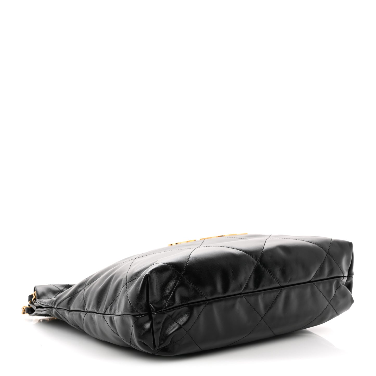 Shiny Calfskin Quilted Small Chanel 22 Black