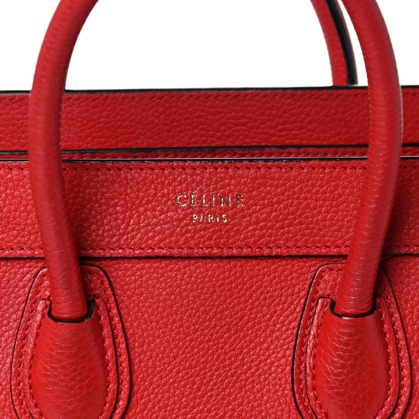 Drummed Calfskin Nano Luggage Red