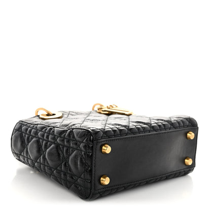 Christian Dior Crinkled Patent Cannage Small Lucky Badges My Lady Dior Black 4 of 9