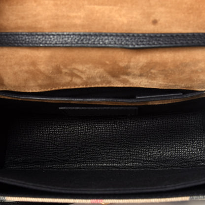 Burberry Derby Calfskin House Check Small Macken Crossbody Bag Black 5 of 10