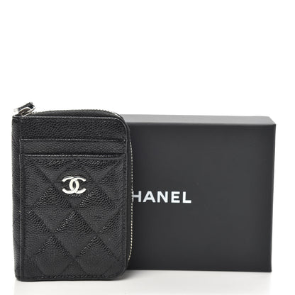 Chanel Caviar Quilted Zip Card Holder Black 16 of 16