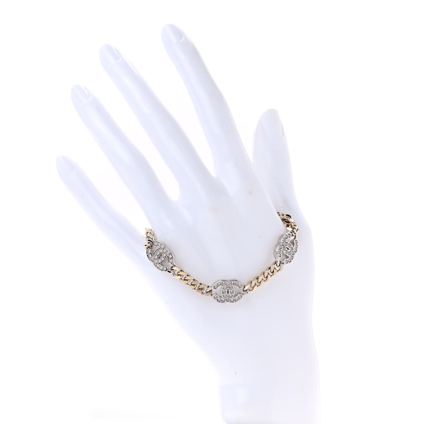 Crystal CC Chain Bracelet Gold Silver