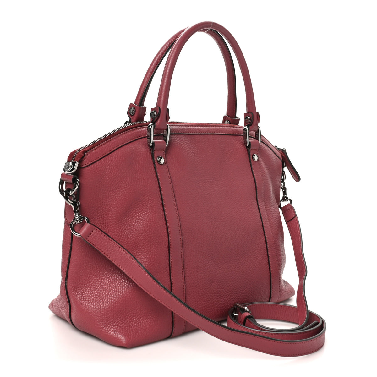 Pebbled Calfskin Medium GG Convertible Dome Satchel Pink